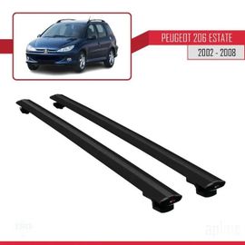 Barres De Toit - Peugeot - Basic Modèle - Aluminium - Noir - Charge 300 Kg