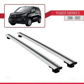Barres De Toit - Peugeot - Basic Modèle - Aluminium - Gris - Charge Utile 300 Kg