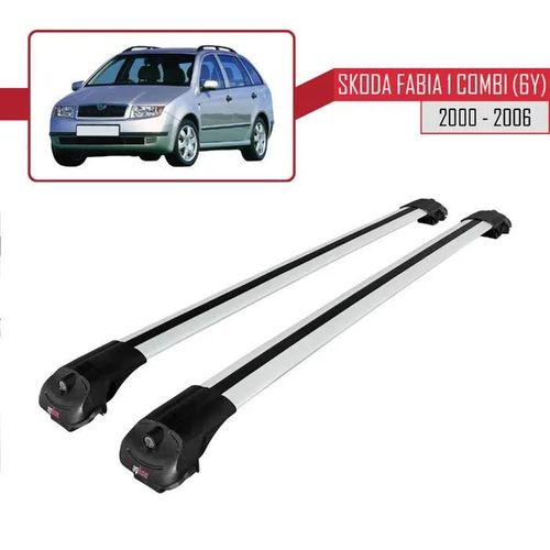 Compatible Avec Skoda Fabia (6y) Break 2000-2006 Ace-1 Barres De Toit Railing Porte-Bagages De Voiture Gris Aluminium 2 Barres