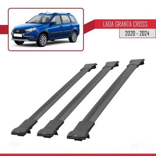 Barres De Toit - Fly - Compatible Lada Granta Cross 2020-2023 - 3 Barres - Aluminium - Noir