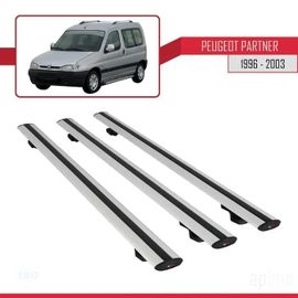 Barres De Toit - Peugeot - Basic Modèle - 3 Pièces - Aluminium - Gris