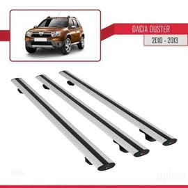 Barres De Toit - Dacia - Duster 2010-2013 - Basic Modèle - Aluminium - 3 Pièces - Gris