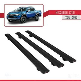 Barres De Toit - Mitsubishi - Basic Modèle - Aluminium - Noir - 3 Pièces