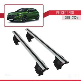 Barres De Toit - Ace-4 - Compatible Peugeot 308 2021-2024 - Aluminium - Gris - Charge 300 Kg