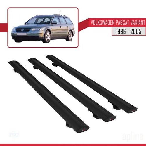 Barres De Toit - Volkswagen - Passat B5 Variant - Modèle Basic - Aluminium Noir - 3 Barres