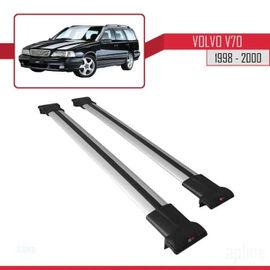 Barres De Toit - Volvo - Modèle Fly - Aluminium Gris - Charge Utile 300 Kg - 2 Barres