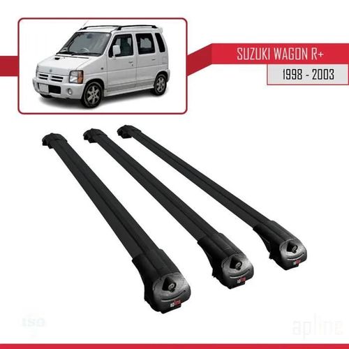 Compatible Avec Suzuki Wagon R+ 1998-2003 Barres De Toit Ace-1 Railing Porte-Bagages De Voiture 3 Barras Noir