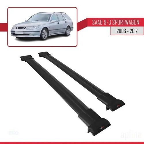 Barres De Toit - Fly - Saab 9-3 Sportwagon - Aluminium - Noir - Charge Utile 300 Kg