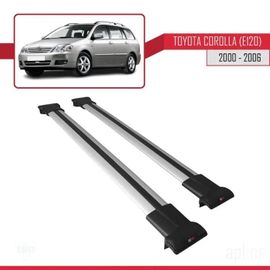 Barres De Toit - Fly - Modèle Gris - Compatible Toyota Corolla E120 2000-2006 - Aluminium - Charge 300 Kg