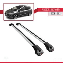 Compatible Avec Peugeot 308 Sw (T7) 2008-2013 Barres De Toit Ace-1 Railing Porte-Bagages De Voiture Gris
