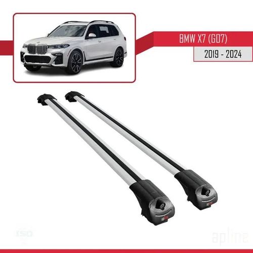 Compatible Avec Bmw X7 (G07) 2020-2025 Ace-1 Barres De Toit Railing Porte-Bagages De Voiture Gris Alu 2 Barres
