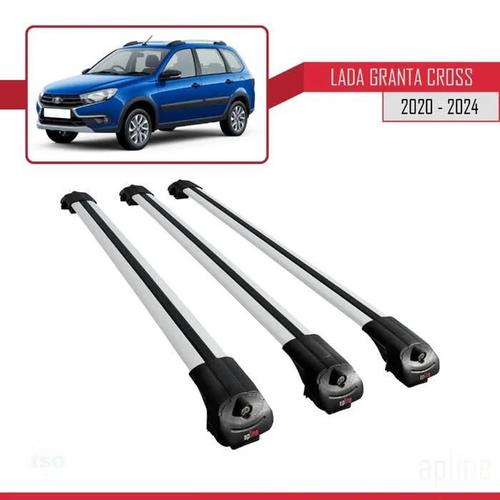 Compatible Avec Lada Granta Cross 2020-2023 Barres De Toit Ace-1 Railing Porte-Bagages De Voiture 3 Barras Gris