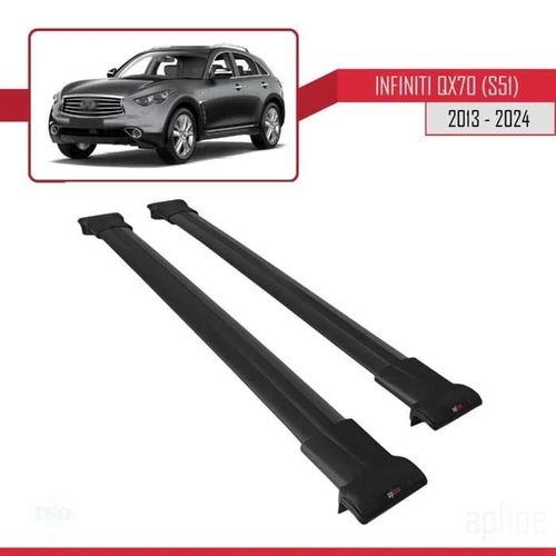 Barres De Toit - Fly - Infiniti Qx70 S51 - Aluminium - Noir - Charge Utile 300 Kg