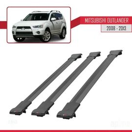 Barres De Toit - Fly - Mitsubishi Outlander 2008-2013 - 3 Barres - Aluminium - Noir