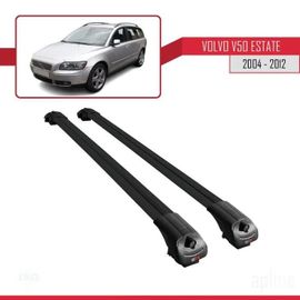 Barres De Toit - Ace-1 - Compatible Volvo V50 2004-2012 - Aluminium Noir - Charge Utile 300 Kg