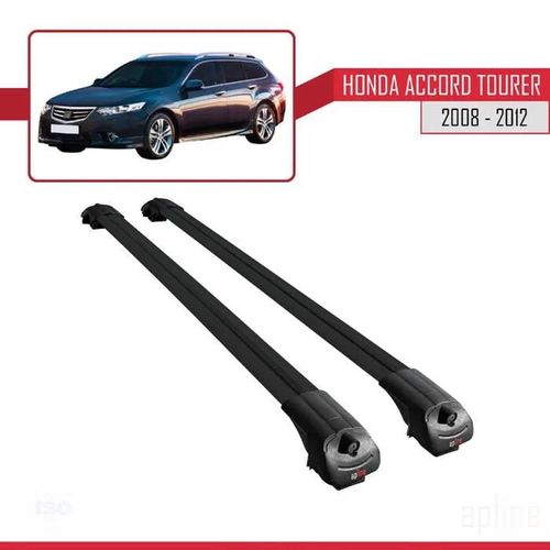 Barres De Toit - Ace-1 - Honda Accord Tourer 2008-2012 - Aluminium Noir - Charge Utile 300 Kg - 2 Barres