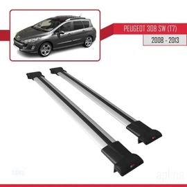 Barres De Toit - Fly - Modèle Gris - Compatible Peugeot 308 Sw - Aluminium - Charge Utile 300 Kg