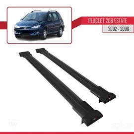 Barres De Toit - Fly - Peugeot 206 Estate - Aluminium - Noir - Charge Utile 300 Kg