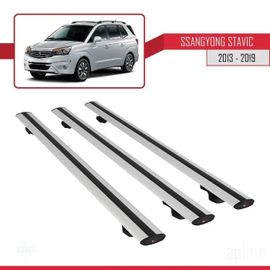 Compatible Avec Ssangyong Stavic 2013-2019 Barres De Toit Basic Modèle Railing Porte-Bagages De Voiture 3 Barres Gris