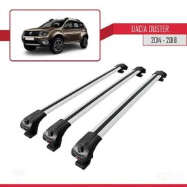 Compatible Avec Dacia Duster (Hs) Post-Facelift 2014-2017 Ace-1 Barres De Toit Railing Porte-Bagages De Voiture Gris Alu 3 Barres