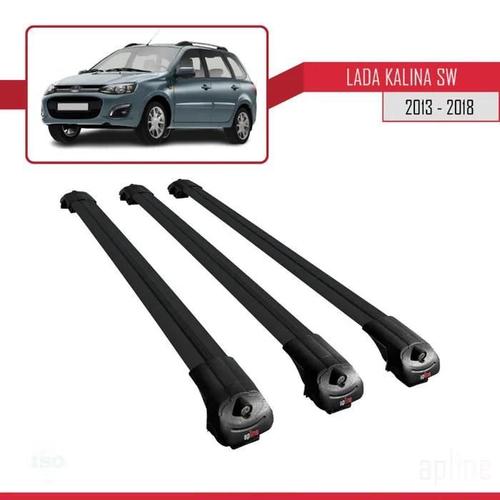 Compatible Avec Lada Kalina Sw 2013-2018 Barres De Toit Ace-1 Railing Porte-Bagages De Voiture 3 Barras Noir