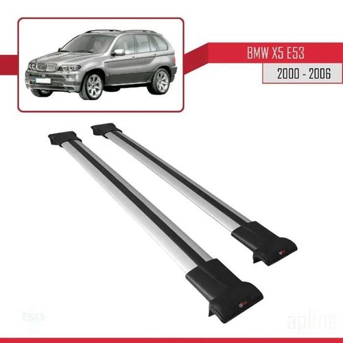 Compatible Avec Bmw X5 (E53) 2000-2006 Barres De Toit Fly Modèle Railing Porte-Bagages De Voiture Gris
