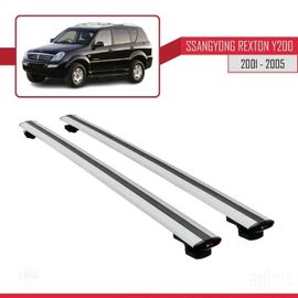 Barres De Toit - Ssangyong - Rexton Y200 - Basic Modèle - Aluminium - Gris