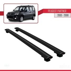 Barres De Toit - Peugeot - Partner 2003-2008 - Basic Modèle - Noir - Aluminium - Charge 300kg