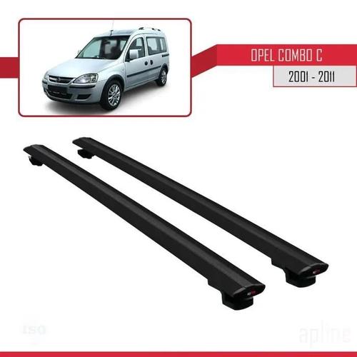 Barres De Toit - Opel - Combo (C) 2001-2011 - Basic Modèle - Noir - Aluminium - Charge 300kg