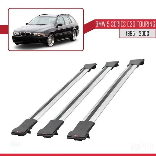 Barres De Toit - Fly - Compatible Bmw 5 Serisi E39 - 3 Barres - Aluminium - Gris