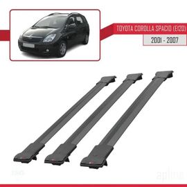 Compatible Avec Toyota Corolla Spacio (E120) 2001-2007 Barres De Toit Fly Modèle Railing Porte-Bagages De Voiture 3 Barras Noir