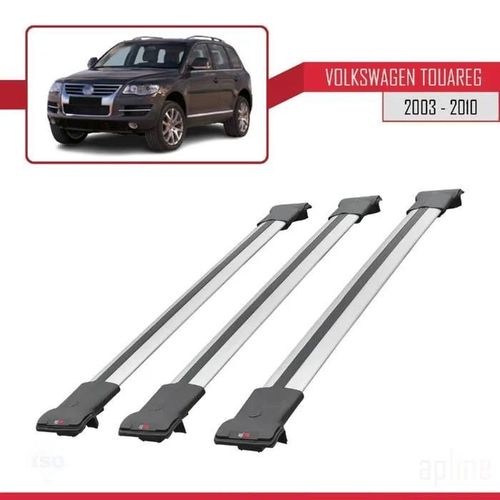 Barres De Toit - Fly - Volkswagen Touareg 2003-2010 - 3 Barres - Aluminium - Gris