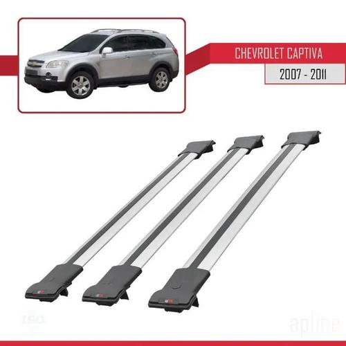 Barres De Toit - Fly - Chevrolet Captiva 2007-2011 - 3 Barres - Aluminium - Gris