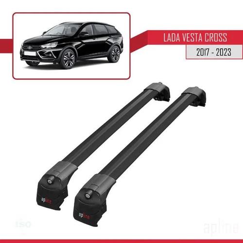 Barres De Toit - Ace-2 - Compatible Lada Vesta - Noir - Aluminium - Charge 300 Kg