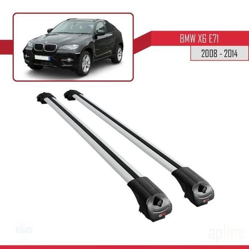 Barres De Toit - Ace-1 - Compatible Bmw X6 (E71) 2008-2014 - Aluminium Gris - Charge Utile 300 Kg