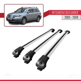 Compatible Avec Mitsubishi Outlander 2003-2006 Ace-1 Barres De Toit Railing Porte-Bagages De Voiture Gris Aluminium 3 Barres