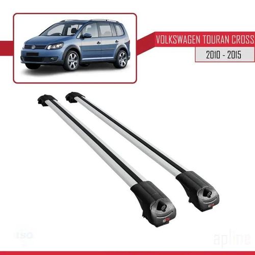 Barres De Toit - Ace-1 - Compatible Volkswagen Touran - Aluminium - Gris - Mécanisme De Verrouillage