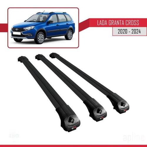 Compatible Avec Lada Granta Cross 2020-2023 Barres De Toit Ace-1 Railing Porte-Bagages De Voiture 3 Barras Noir