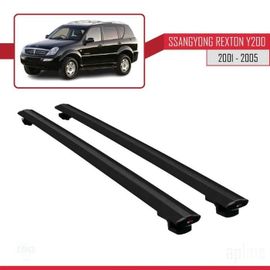 Barres De Toit - Ssangyong - Rexton Y200 - Basic Modèle - Aluminium - Noir