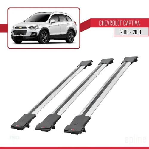 Barres De Toit - Fly - Chevrolet Captiva 2016-2018 - 3 Barres - Aluminium - Gris