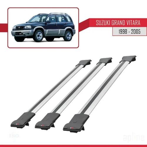 Barres De Toit - Fly - Suzuki Grand Vitara 1998-2005 - 3 Barres - Aluminium - Gris
