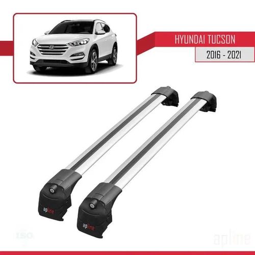 Barres De Toit - Ace-2 - Hyundai Tucson (Tl) 2016-2021 - Aluminium - Gris - Charge Utile 300 Kg