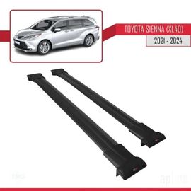 Barres De Toit - Fly - Compatible Toyota Sienna 2021-2024 - Aluminium - Noir - Charge Utile 300 Kg