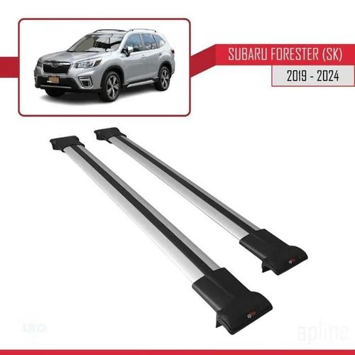 Barres De Toit - Fly - Modèle Railing - Compatible Subaru Forester 2019-2024 - Aluminium - Gris