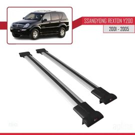 Barres De Toit - Fly - Compatible Ssangyong Rexton Y200 - Aluminium - Gris - Charge 300 Kg
