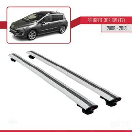 Barres De Toit - Peugeot - 308 Sw (T7) - Modèle Basic - Aluminium - Gris - Charge 300 Kg