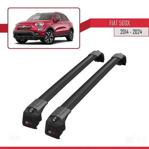 Barres De Toit - Ace-2 - Fiat 500x (2014-2024) - Aluminium Noir - Charge Utile 300 Kg - Verrouillage Sécurisé