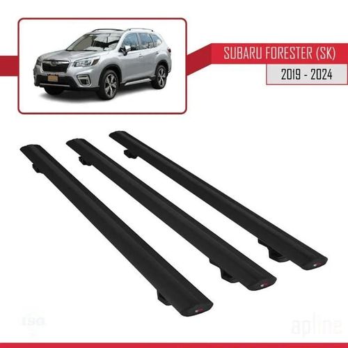 Barres De Toit - Subaru - Basic Modèle - 3 Pièces - Aluminium - Noir