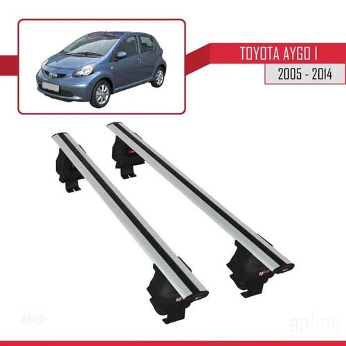 Barres De Toit - Ace-4 - Compatible Toyota Aygo I 2005-2014 - Aluminium - Gris - Charge 300 Kg