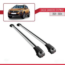Barres De Toit - Ace-1 - Dacia Sandero Stepway 3 - Aluminium Gris - Charge Utile 300 Kg - 2 Barres
